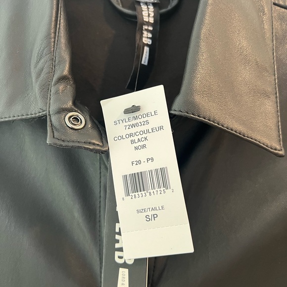 Design Lab Women’s Black Leather Long Dress Shirt - Picture 4 of 4